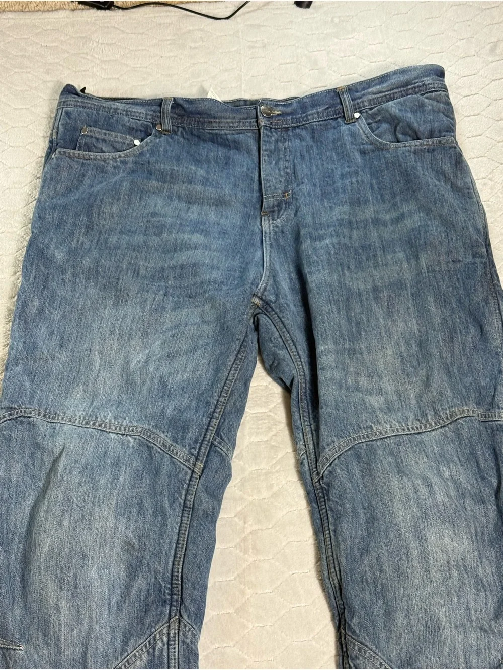 Iron Workers Motorcycle Riding Jeans 42x32 Mesh Lined Double Knee Denim